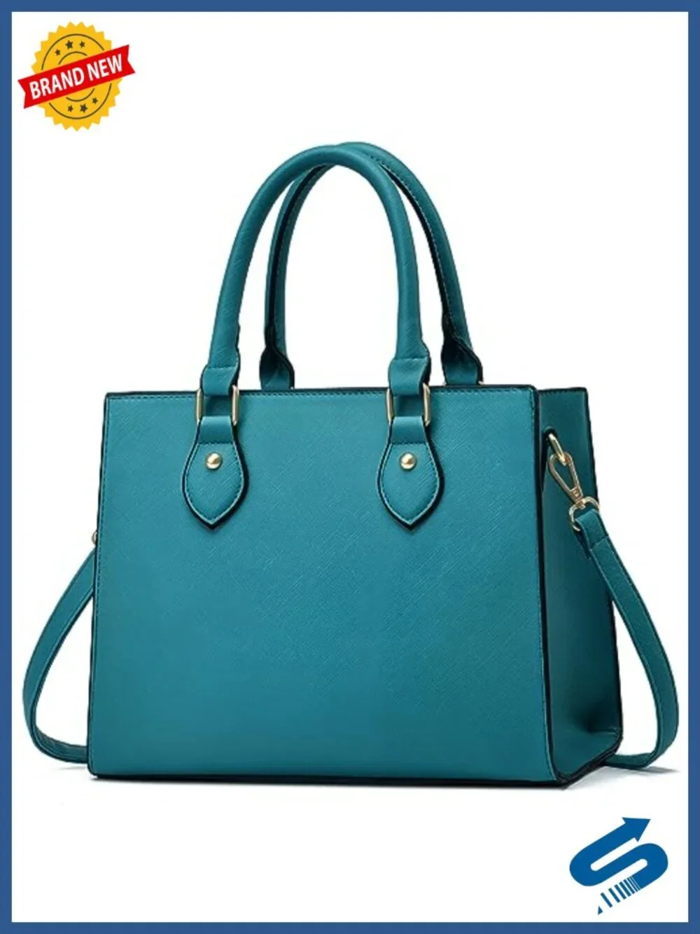 PU Leather Crossbody Tote Satchel Shoulder Bag with Top Handle